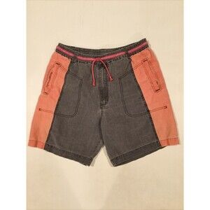 VTG 90s Color Blocked Men's Gitano Canvas Shorts - Size L 36-38 Gray/Red/Pink